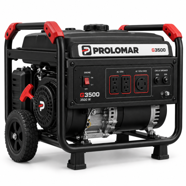 Prolomar G3500 3500W Portable Generator, Gas Powered, Manual Start